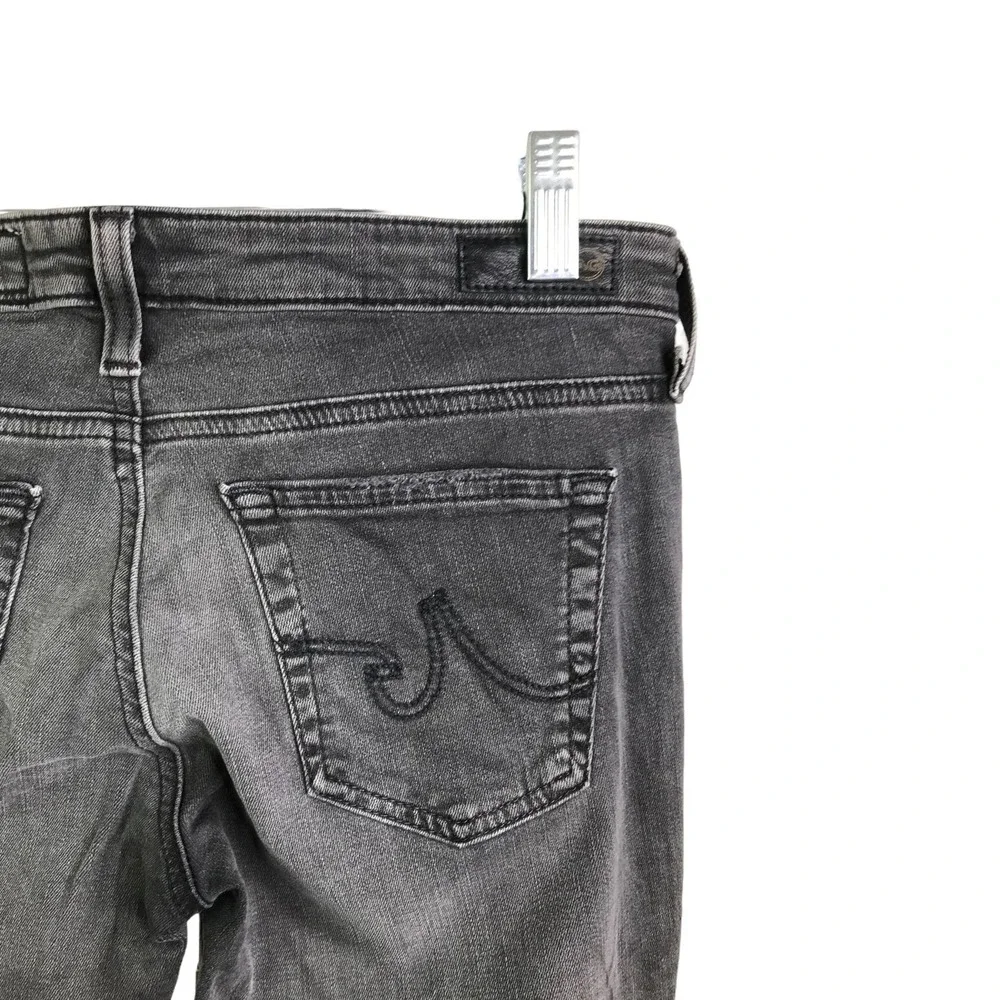 AG Adriano Goldschmied Women's Skinny Jeans Black Denim Distressed Rip Denim 26R